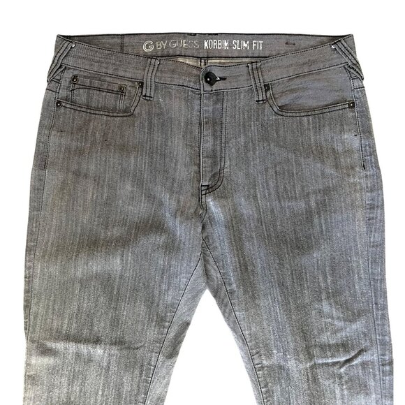 G By Guess Korbin Slim Fit Gray Denim Jeans For Men Size 36X30 - Picture 4 of 15